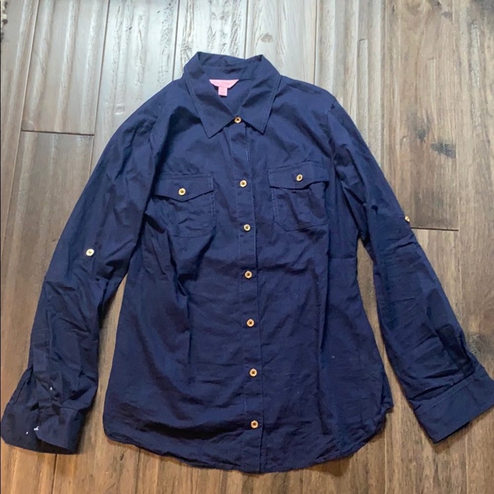 Lily Pulitzer Navy Blue Blouse
